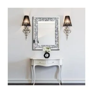 qmdecor Espejo de pared decorativo rectangular brillante_5