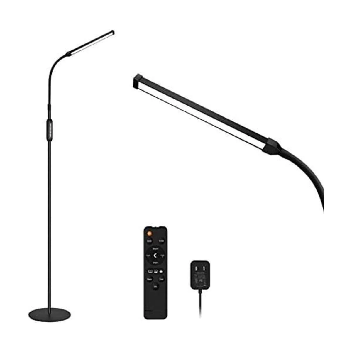 Lámpara de pie LED brillante ajustable cuello de cisne luz_1