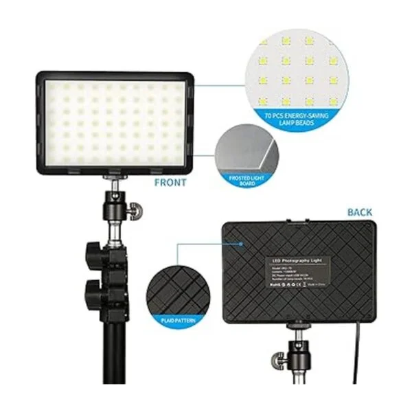 Kit de iluminación de video de fotografía luces LED de_5