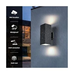Luces de pared para exteriores E26 de aluminio impermeable_2