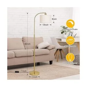 Boncoo Lámpara de pie LED totalmente regulable moderna_2