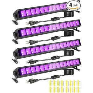 PIZHLO Paquete de 4 barras de luz negra de 30 W luz de_1