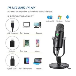 Micrófono para podcast kit de micrófono USB PROAR para_3