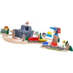 ORBRIUM Juego de tren de madera de elevación y carga con_2