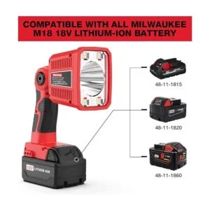 DTEZTECH Luz Milwaukee de 18 W alimentada por Milwaukee_4