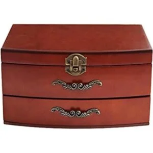 Joyero de madera maciza organizador de joyería para_1