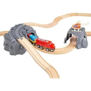 ORBRIUM Juego de tren de madera de elevación y carga con_5