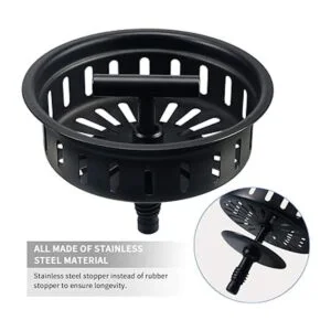 KONE Colador para fregadero de cocina color negro mate_2