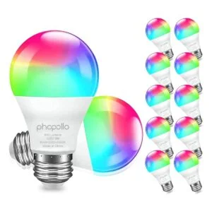 PHOPOLLO Bombillas inteligentes bombillas LED RGBW WiFi_1