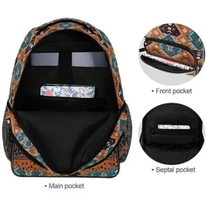 ALAZA Patrón geométrico indio tribal azteca con calaveras_4