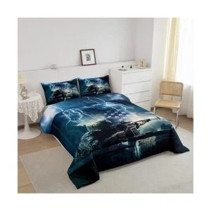 Juego de edredón con diseño de soldado de camuflaje_2