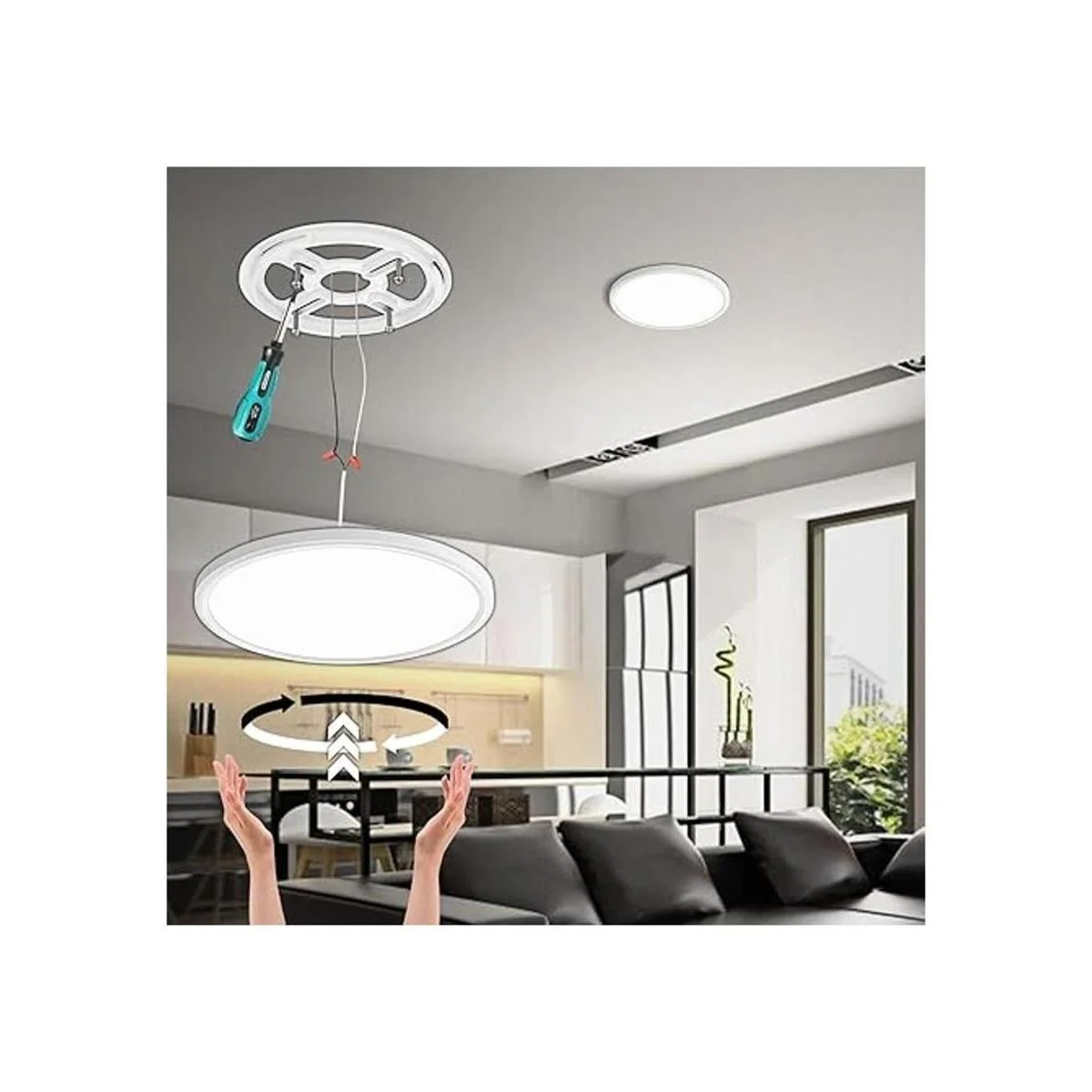 Paquete de 2 luces LED regulables de techo empotradas 12_6