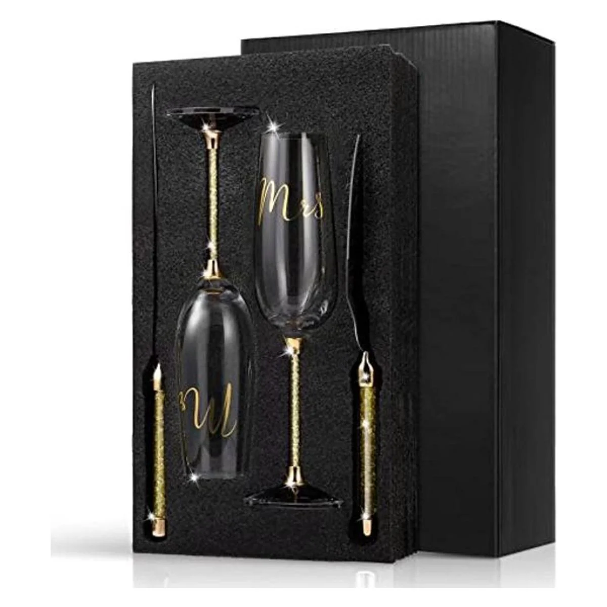 Juego de 4 piezas de flautas y servidor de pasteles_1