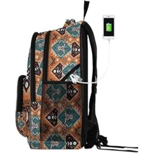 ALAZA Patrón geométrico indio tribal azteca con calaveras_5