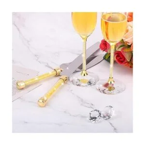 Juego de 4 piezas de flautas y servidor de pasteles_5