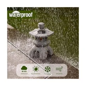 Nacome Estatua de jardín con farol solar de pagoda_5