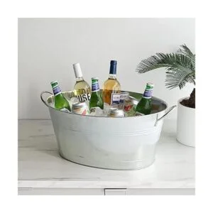 True Cubo de hielo clásico bañera de metal galvanizado_5