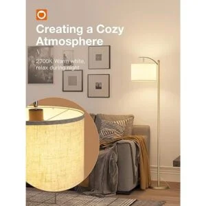 addlon Lámpara de pie para sala de estar con pantalla de_3