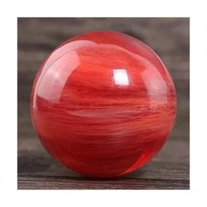 Bola de obsidiana roja con soporte bola de rubí de_3