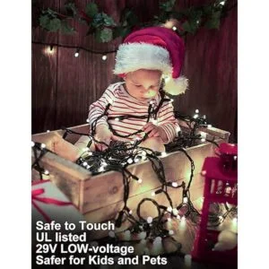 Guirnalda de luces de Navidad de 403 ft para exteriores_3