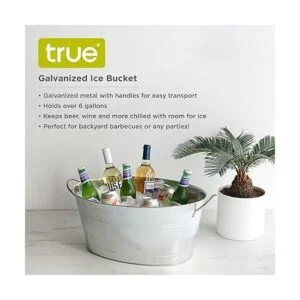 True Cubo de hielo clásico bañera de metal galvanizado_2