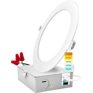 Luxrite Luz empotrable LED ultra fina de 8 pulgadas con_1