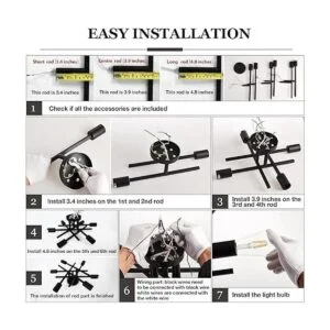 ASGYISA Lámpara de techo moderna de montaje semiempotrado_3