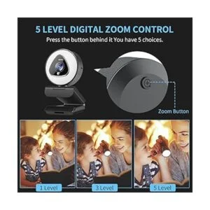 Cámara web de transmisión con anillo de luz Cámara de_4