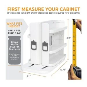 Cabinet Caddy SNAP blanco Organizador de especias_5