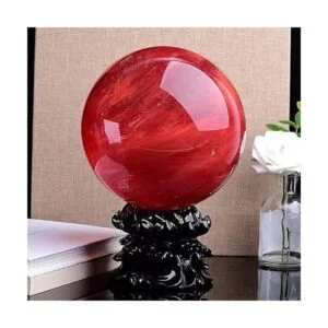 Bola de obsidiana roja con soporte bola de rubí de_7
