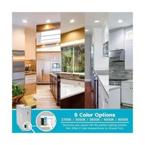 Luxrite Luz empotrable LED ultra fina de 8 pulgadas con_2