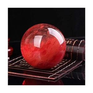 Bola de obsidiana roja con soporte bola de rubí de_4