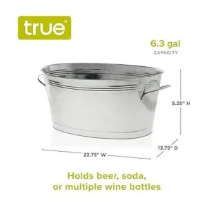 True Cubo de hielo clásico bañera de metal galvanizado_3