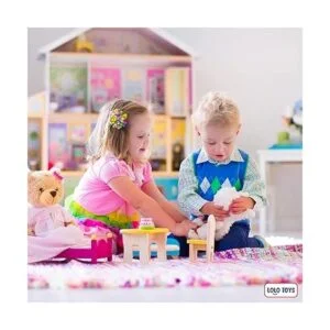 Juego de muebles de casa de muñecas de madera Kit de 49_5