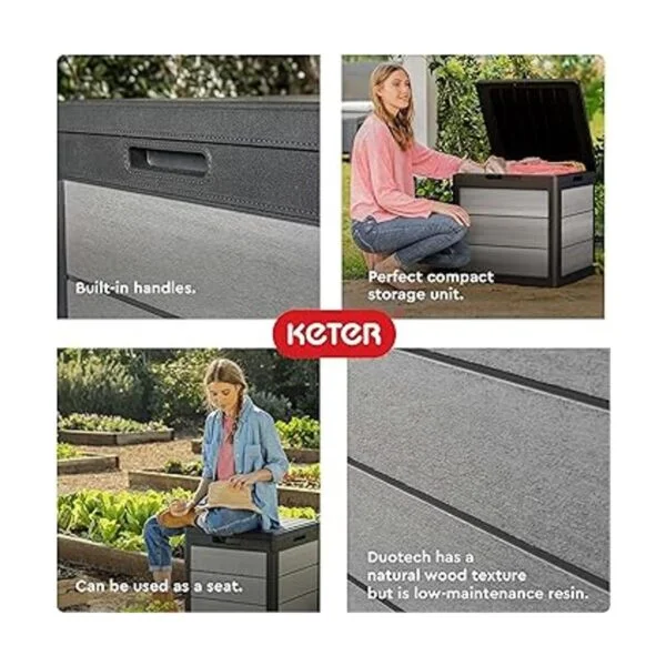 Keter Denali Caja de resina de 30 galones para muebles de_5