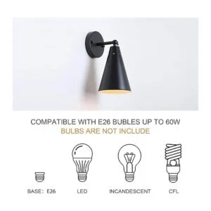 Juego de dos apliques de pared industriales negros_6