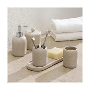 Juego de accesorios de baño de 5 piezas de poliresina de_1