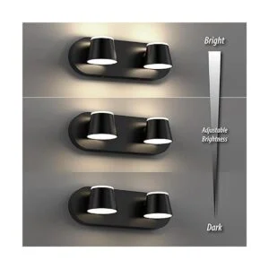 URSOLA 2 luces para tocador de baño luces LED negras para_5