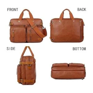 Hombres de cuero maletín mochila híbrido 17 pulgadas_4