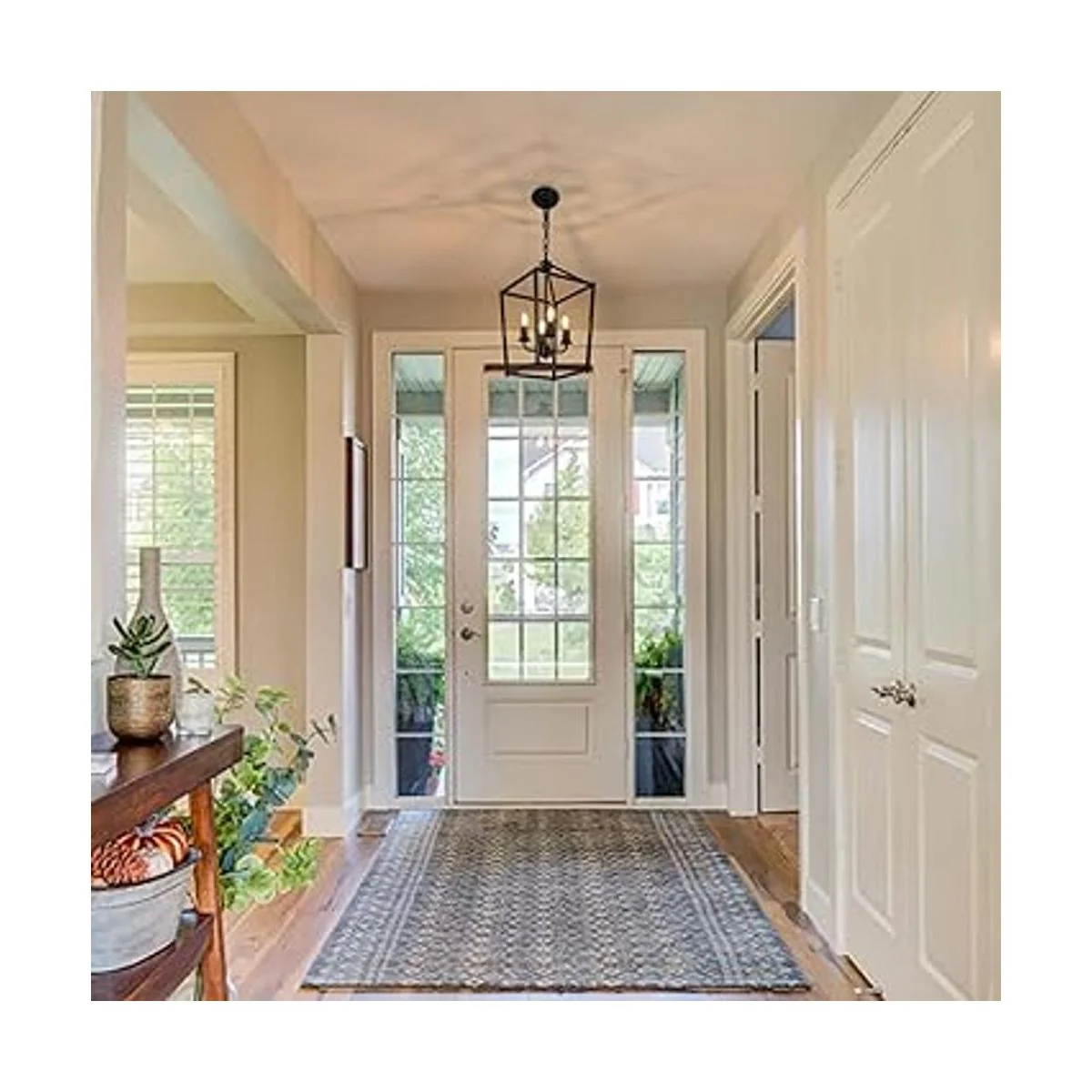 Lámpara de araña de hierro con 4 luces color negro granja_5