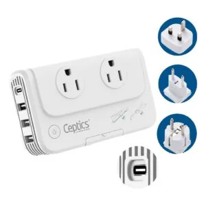 Ceptics Convertidor de voltaje de viaje europeo de 200 W_1