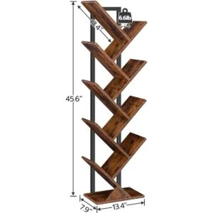 HOOBRO Estantería para árbol estantería de madera de 9_3