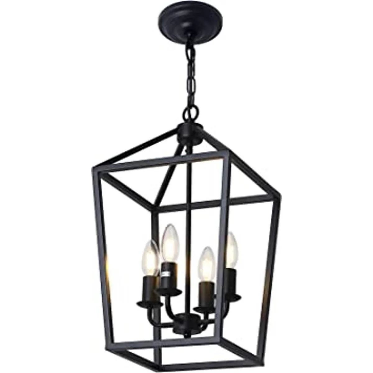 Lámpara de araña de hierro con 4 luces color negro granja_1