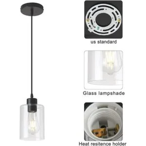 KLSS Lámpara colgante moderna de cristal transparente de_5