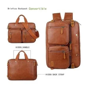 Hombres de cuero maletín mochila híbrido 17 pulgadas_2
