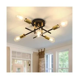 UOFUS Lámpara de techo semiempotrada de 5 luces mate con_1