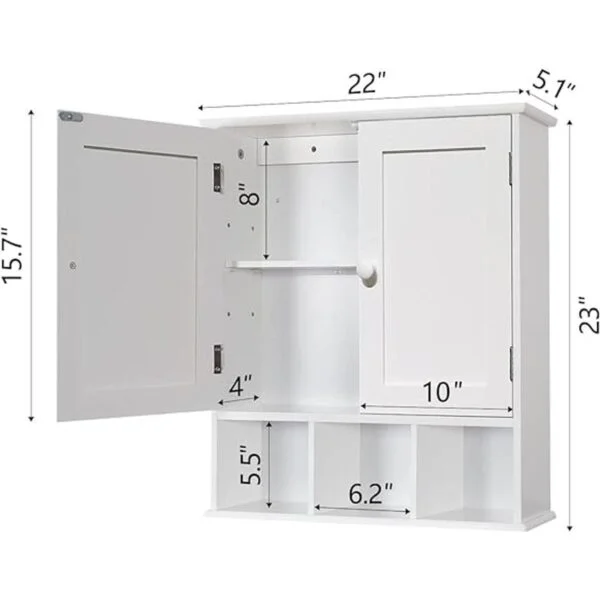 TaoHFE Armario de baño gabinete de pared de baño con 2_6