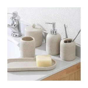 Juego de accesorios de baño de 5 piezas de poliresina de_5