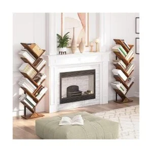 HOOBRO Estantería para árbol estantería de madera de 9_2