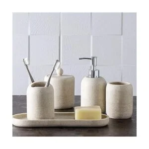 Juego de accesorios de baño de 5 piezas de poliresina de_4